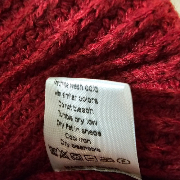 Koinshha Sweater Dress Women's M Long Sleeve V-Neck Pullover Knit Red Wine NWOT - Picture 5 of 6